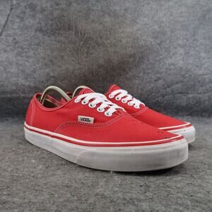 Vans Shoes Womens 10.5 Sneakers Authentic Low Canvas Skate Lace Up Red Casual